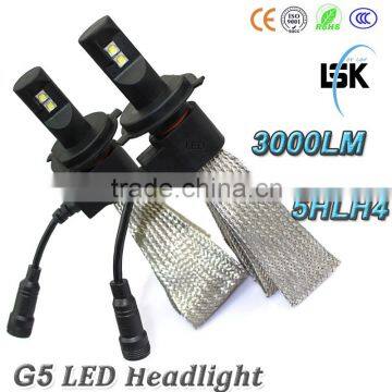 Newest !!! waterproof driver design G5 high powerful 6000lm CREEs led car accessories headlight