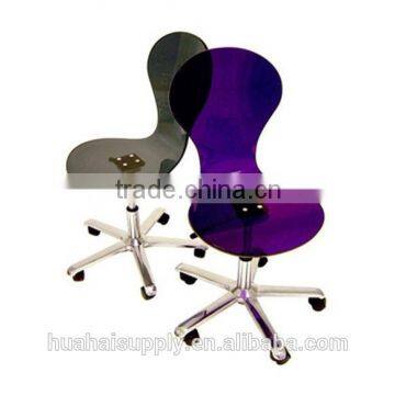 heated Adjustable Acrylic Office Chair with metal wheels