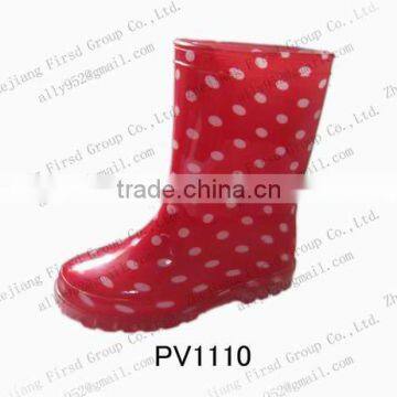 Classic dot pattern pvc rain boots for kids