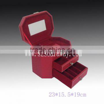 makeup organizer jewelry box,2014 hot selling double 3 tierjewellery boxcosmetic packaging boxes luxury jewellery box