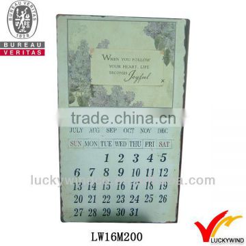 Antique calendar design handmade shabby chic sheet metal craft