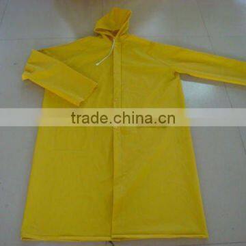 Yellow pvc rain coat