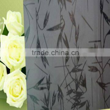 5mm grain decorative acid etched and frosted glass