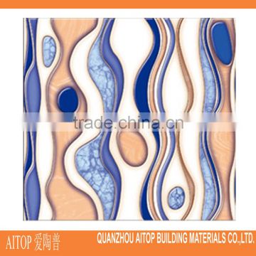 Polish blue wave bathroom vinyl floor tile