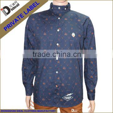100%cotton long sleeve casual man shirt