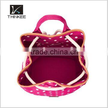 Pink white pot drawstring backpack girls promotion drawstring bags