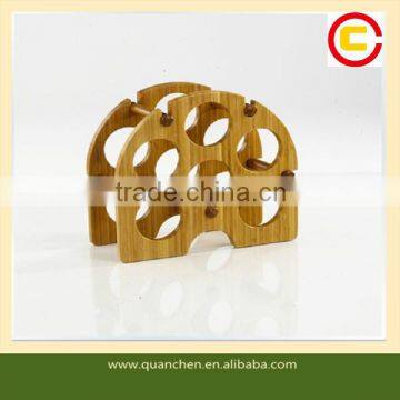 Fashionable Six Holes Bamboo Wine Rack