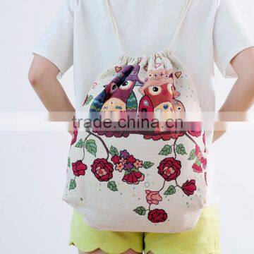 PLUS Fresh printing rose shopping bags with cotton lining handbag wholesale China