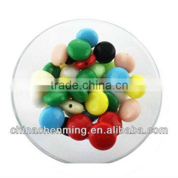 wholesale cheap loose colorful acrylic round flat bead make plastic bracelace