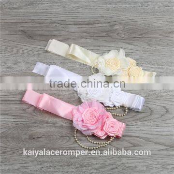 2016 Wholesale cheap price baby belt girls beautiful flower sash