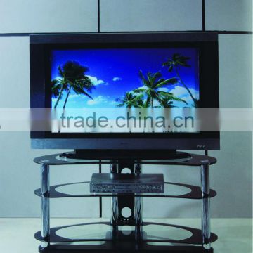 simple design black glass TV stand