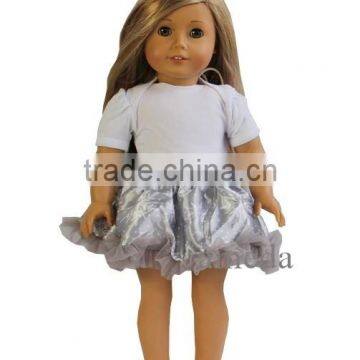 18" American Girl Doll Snowflake Xmas Silver Party Dress Clothes Tutu