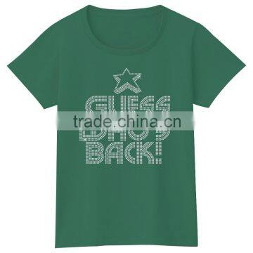 Rhinestone Custom Motif Beautiful Casual Loose t Shirt for Women Girls photo-4