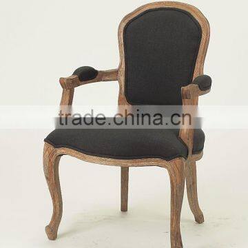 French style antique solid wooden arm chairs/antique wooden restaurant chairs(CH-859-Oak)