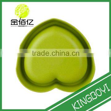 Go Slow Anti-Gulping Eco Bamboo Plant Fiber Dog Bowl Hear Shaped photo-3