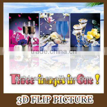 lenticular 3d flip picture of wine glass