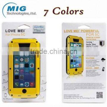 7 colors LOVE MEI Powerful for iphone 5c case , Shockproof Waterproof Rugged Gorilla