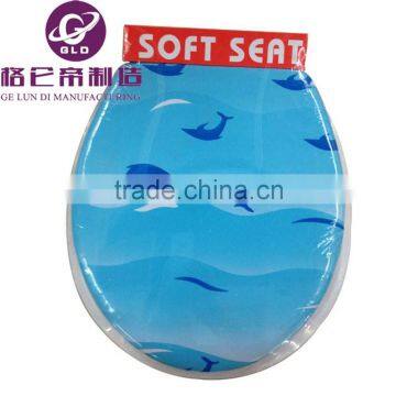 GLD Hot Sales china printing soft toilet seat / WC Seat Flowery Color Soft Toilet Seat lid for home