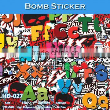 HD-027 CARLIKE Air Bubble Free Bomb Sticker Car Wrap Material