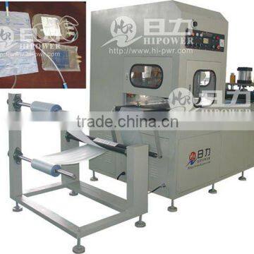 Semi-automatic high frequency sealer for urine bag forming