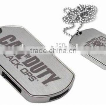 Dulk sale Custom dog tag USB drive 2GB4GB8GB16GB Custom Solution laser engraving LOGO Metal usb pen drive