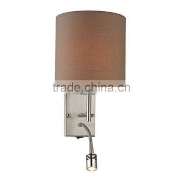 Cloth Shade Wall Lamp With LED Reading for Bedroom Room and Hotel photo-2