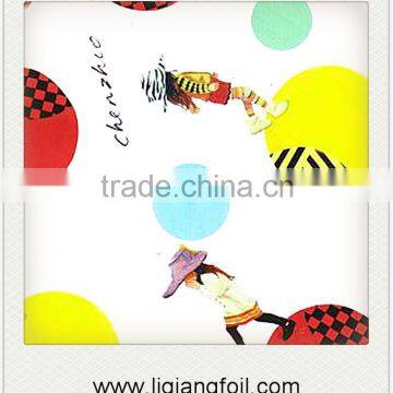 cartoon girl of transfer printing foil for leather