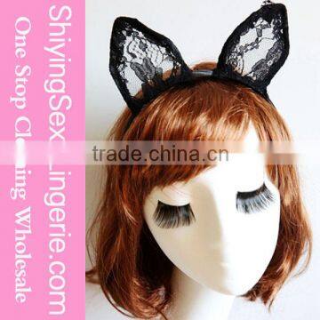 Hot Sale New Design Black Lace Cat Ears Party Headband