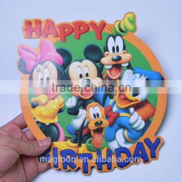 2016 most popular mickey mouse design paper fridge magnets for kids