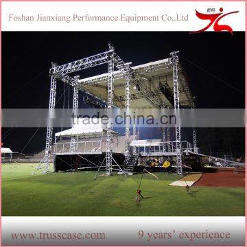 6 pillars aluminum outdoor concert roof truss system with truss mortor