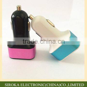 Wholesale universal USB car charger adapter 5V 2A car charger with 3 USB port for Samsung HTC Android phones