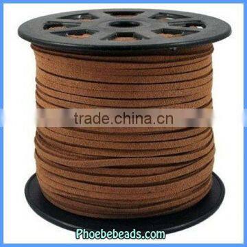 Wholesale 2.7mm Faux Flat Suede Necklace Cords Brown Color SC-1055