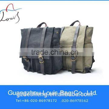 Outdoor Men Canvas Backpack Rucksack School Satchel Hiking Bag Black