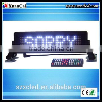 CE RoHS one year warranty 12v 7X35pixel semi-outdoor electric programmable text red car led display