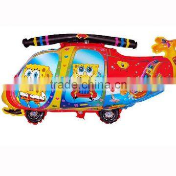 Spongebob helicopter Aluminum foil balloons for baby boy birthday party Planes helium balloon 80*45cm