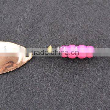 fishing spinner minnow lure metal blade iron plate fishing bait 2g Tin plate lure with Feather three anchor hook