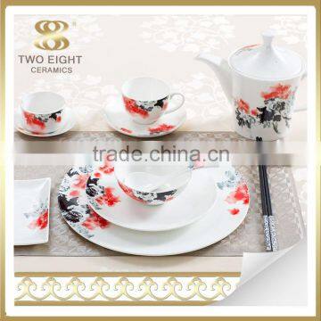 Stoneware opal glassware latest dinner set with popular design