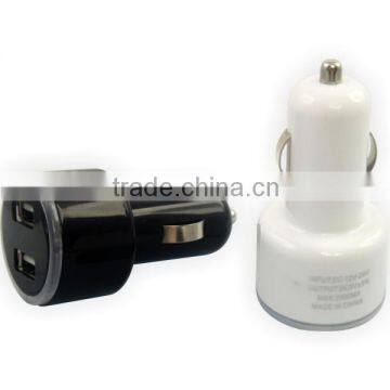 2 Usb Car Phone Charger With Output 5V 1.5A/2.1A