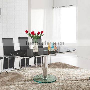 L818A Extendable Glass Dining Table Furniture Dining Set with 4 Chairs