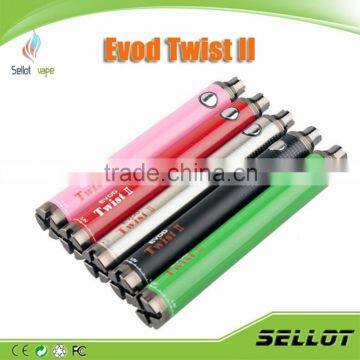 In stock! whosale price EVOD TWIST 2 1300mah 1600mah ecig battery hookah pen ali baba China manufacturer