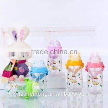 Kids Strawwith Nylon Strap Bpa Free Portable Plastic Drinking Water Bottle