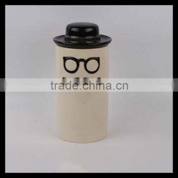 Ceramic Wholesale Mustache Storage Jars