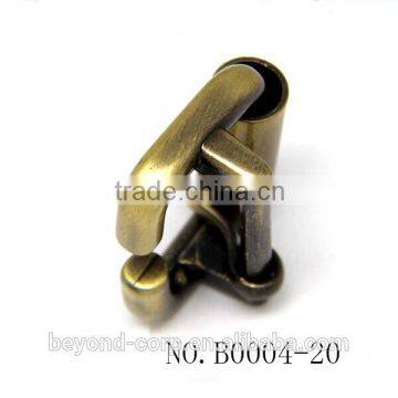 Brush Burnish Brass Old Brass Handbag Buckle With Open Ring and Roller photo-3