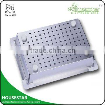 HOUSESTAR KITCHEN SINK COLANDER Rectangular Colander Tableware Colander Stainless Steel Rice Colander Rectangular Sieve photo-2