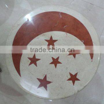 star picture polished round water jet marble classic pattern