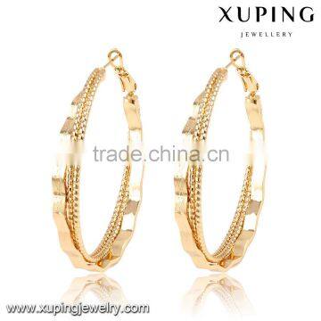 91658 Xuping 2016 gold plated Handmade round shape Earring without stone