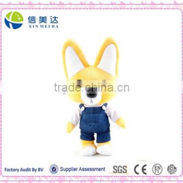 Cute yellow fox cartoon plush toy for kids