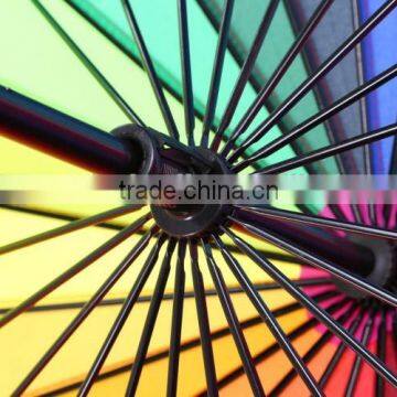 24 RIBS Rainbow China Supplier Wholeslae Custom Brand OEM/ODM Professional Golf Umbrella photo-4