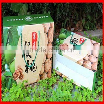 Good Design Fresh Green CMYK Printing Corrugated Nut Packaging Box with Ribbon
