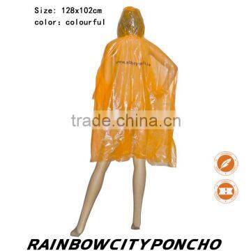 orange rain poncho with nice logo printting LDPE new material                        
                                                Quality Choice